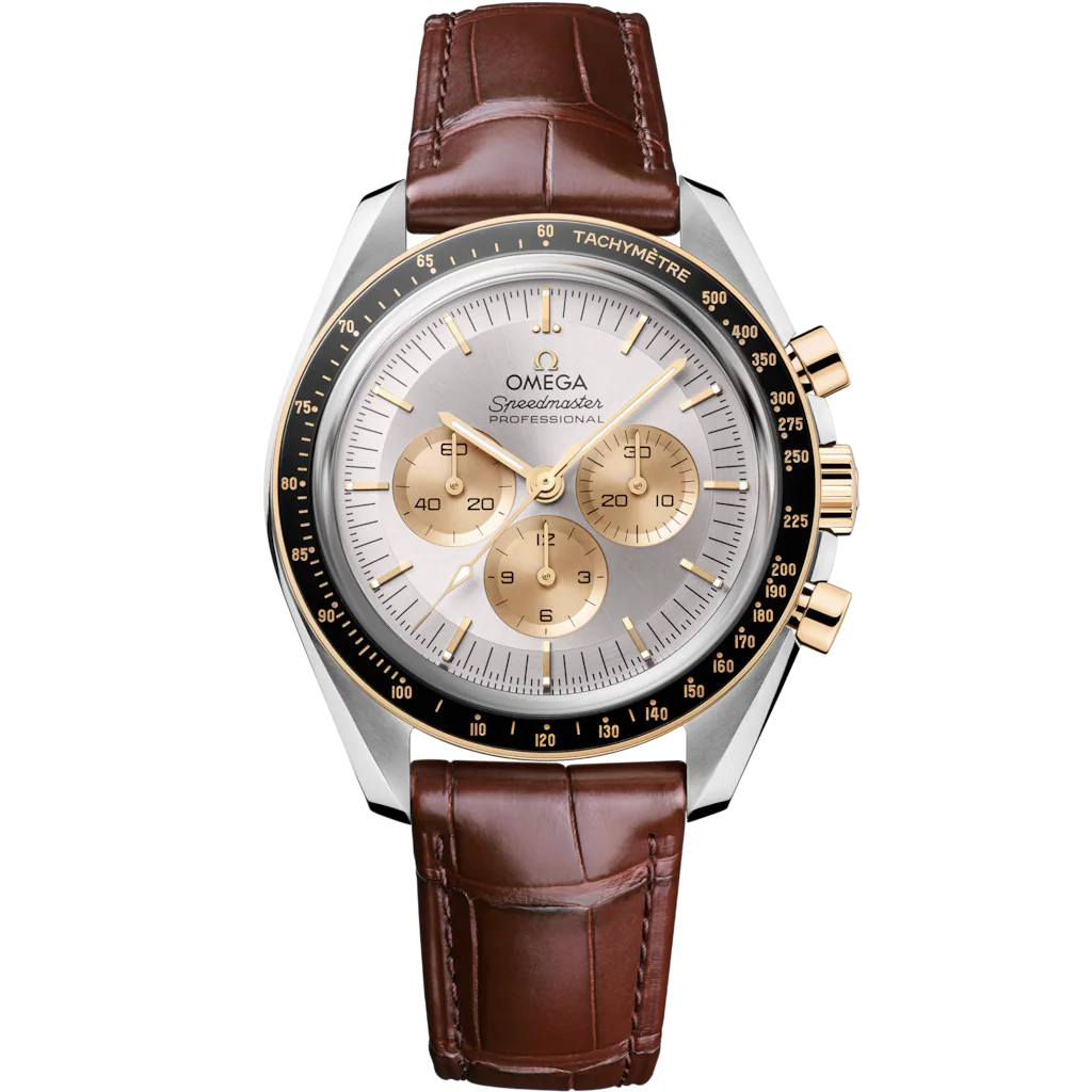 Omega Speedmaster Moonwatch Professional 42 mm, steel ‑ Moonshine™ gold on alligator 310.23.42.50.02.001