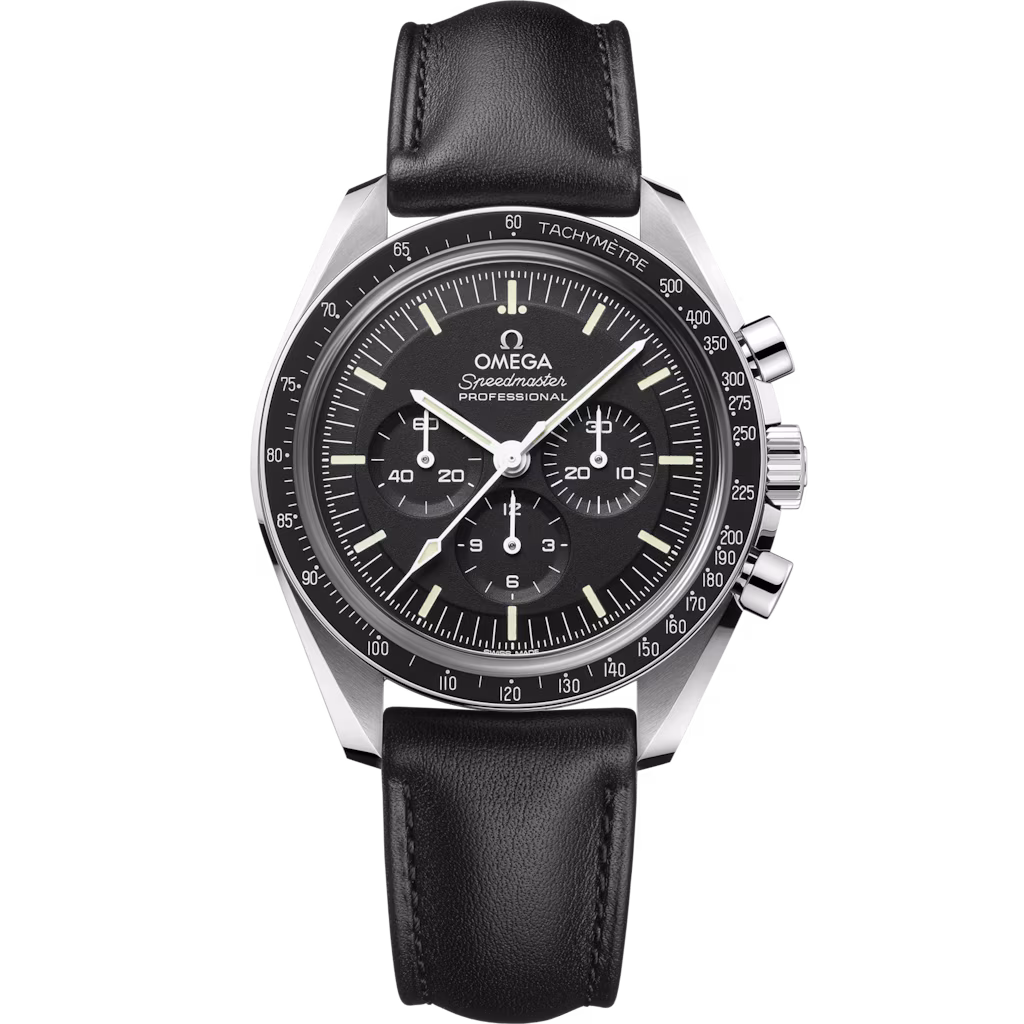Omega Speedmaster Moonwatch Professional 42 mm, steel on leather strap, Moonwatch Professional 310.32.42.50.01.002