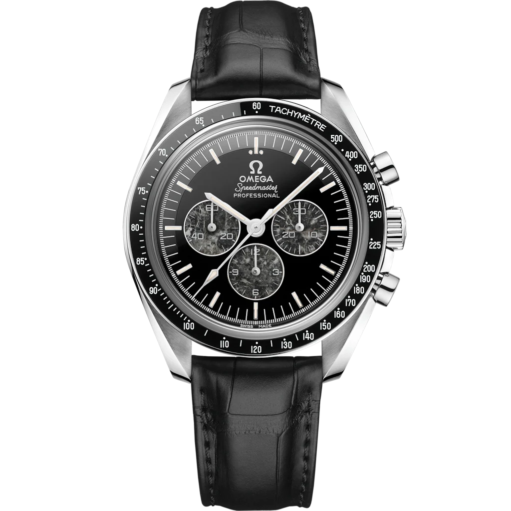 Omega Speedmaster Calibre 321 42 mm, platinum on leather strap 311.93.42.30.99.001
