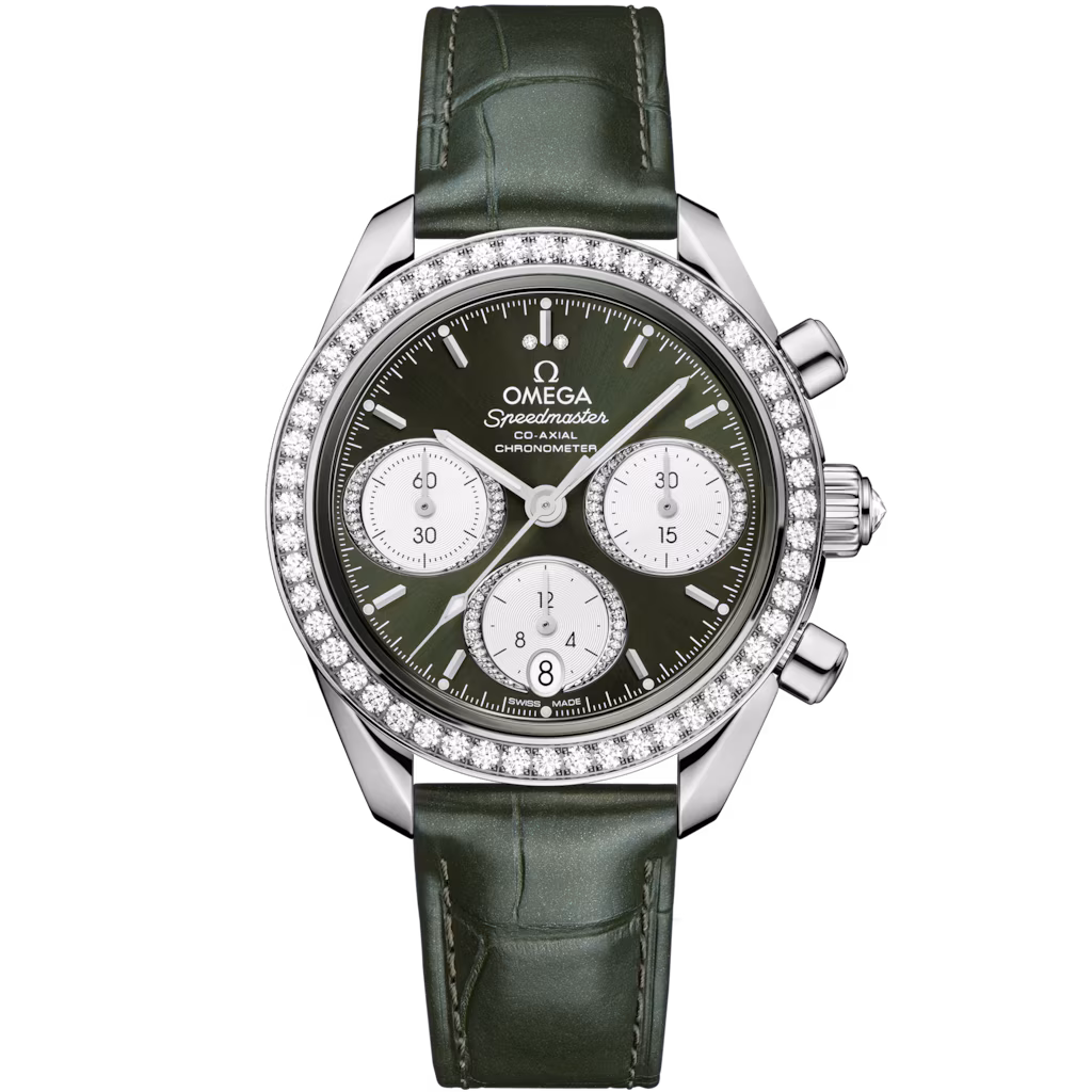 Omega Speedmaster 38 38 mm, steel on alligator, Speedmaster 38 324.18.38.50.60.001
