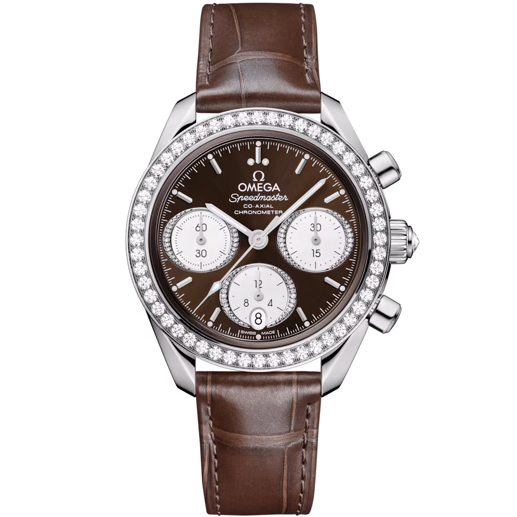 Omega Speedmaster 38 38 mm, steel on alligator, Speedmaster 38 324.18.38.50.63.001