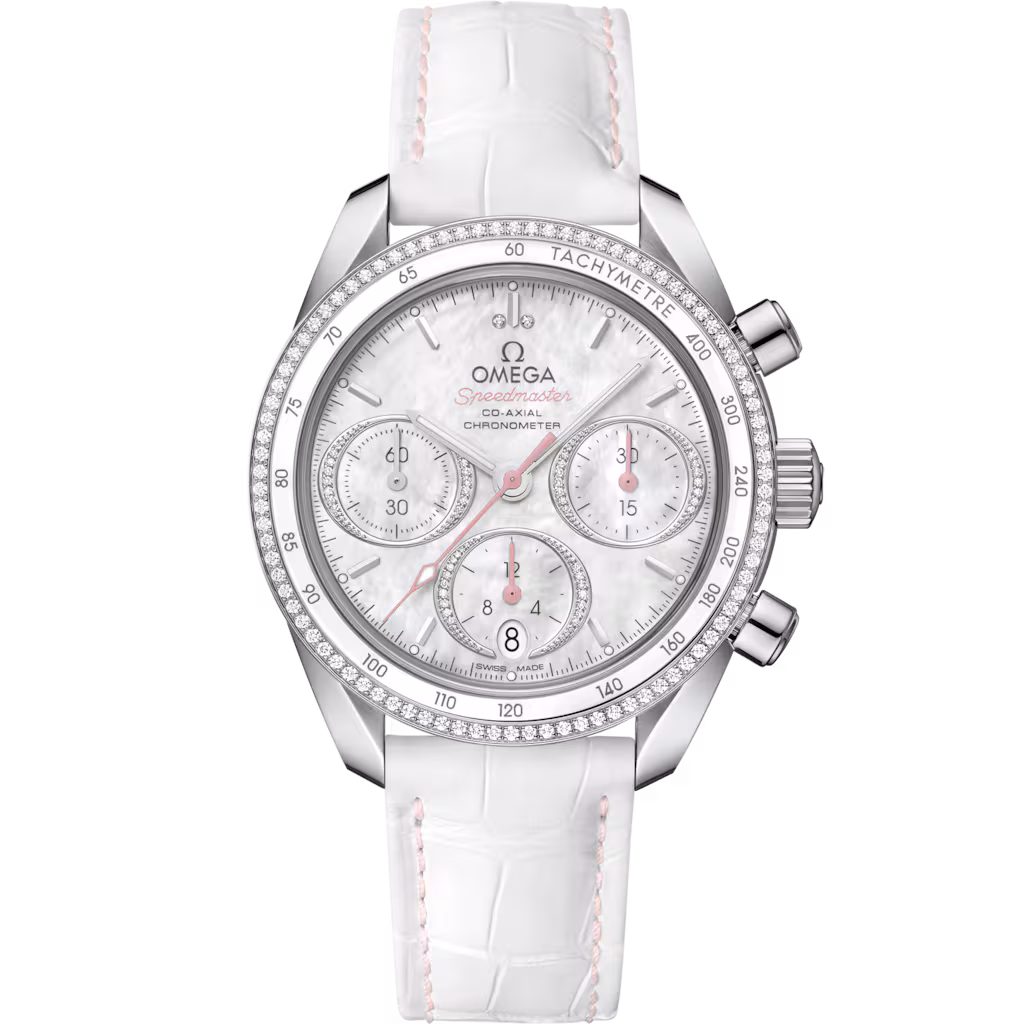 Omega Speedmaster 38 38 mm, steel on leather strap, Speedmaster 38 324.38.38.50.55.001