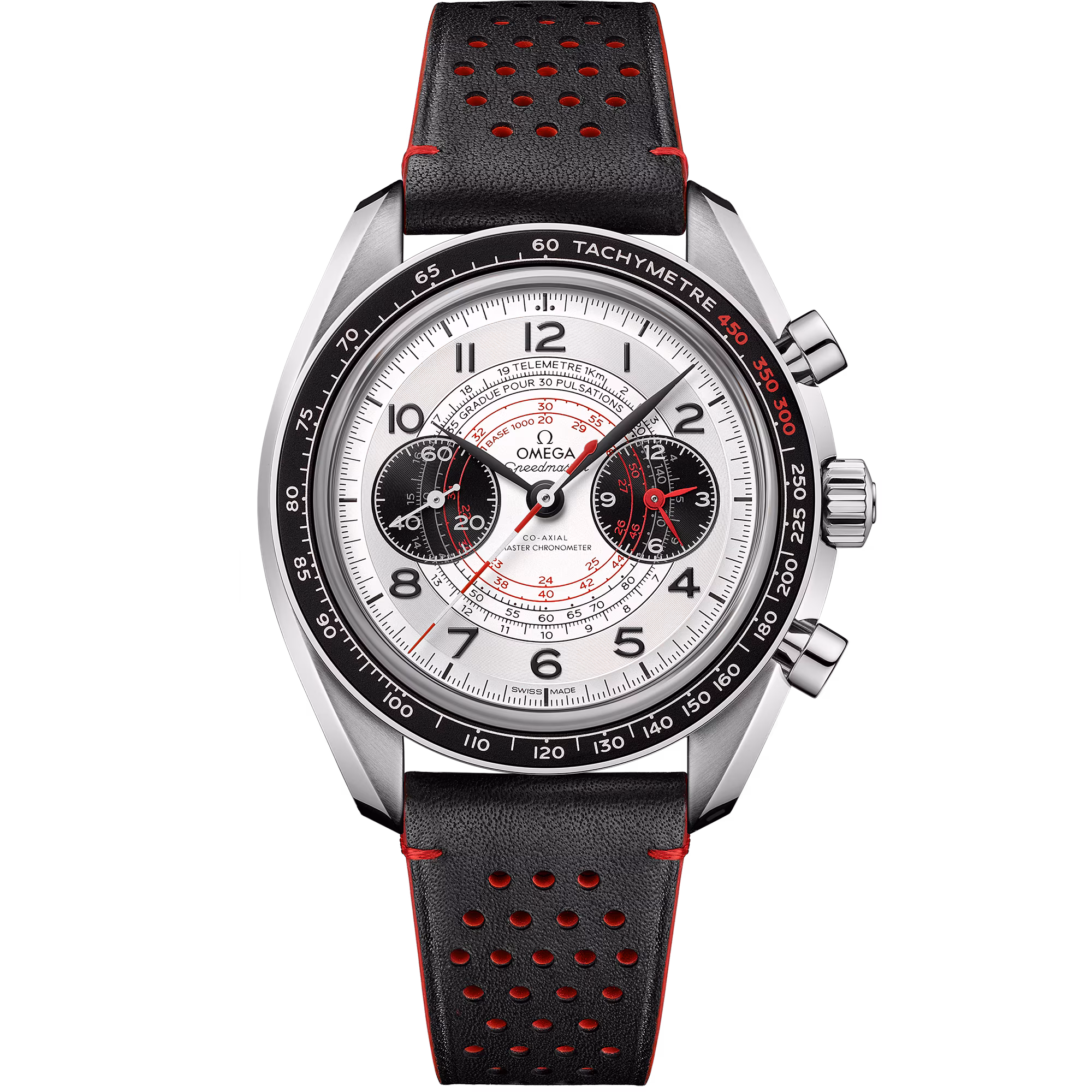 Omega Speedmaster Chronoscope 43 mm, steel on leather strap, Speedmaster Chronoscope 329.32.43.51.02.001