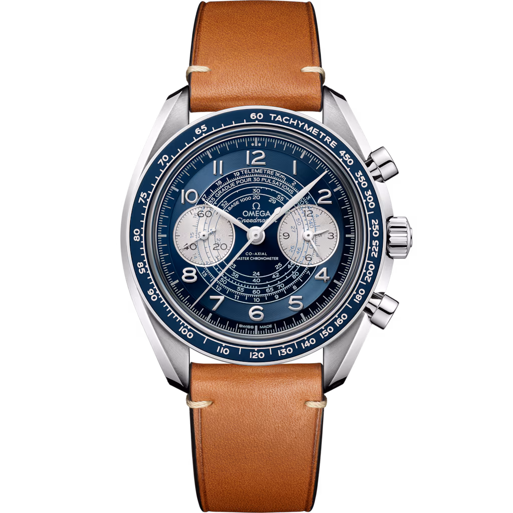 Omega Speedmaster Chronoscope 43 mm, steel on leather strap, Speedmaster Chronoscope 329.32.43.51.03.001