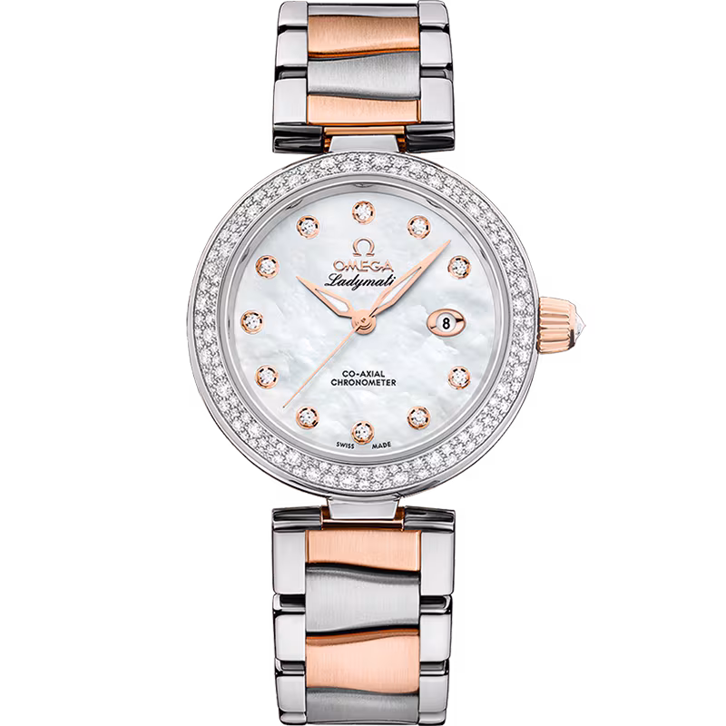 Omega De Ville Ladymatic 34 mm, steel - Sedna™ gold on steel - Sedna™ gold 425.25.34.20.55.004