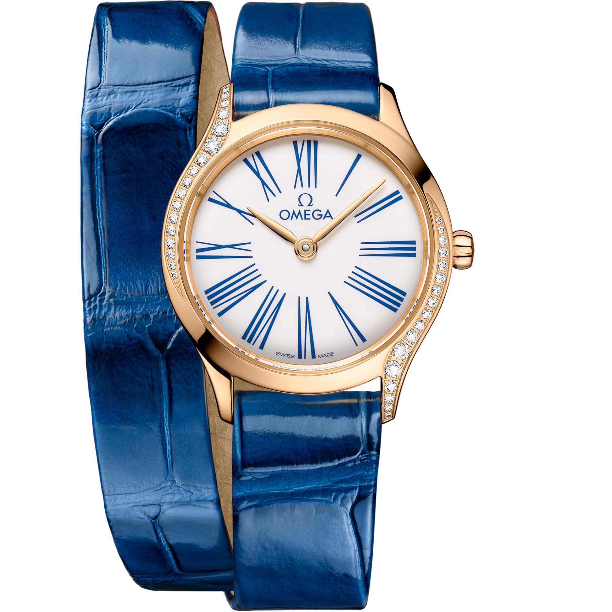 Omega De Ville Mini Trésor 26 mm, Moonshine™ gold on alligator, Trésor 428.58.26.60.04.002