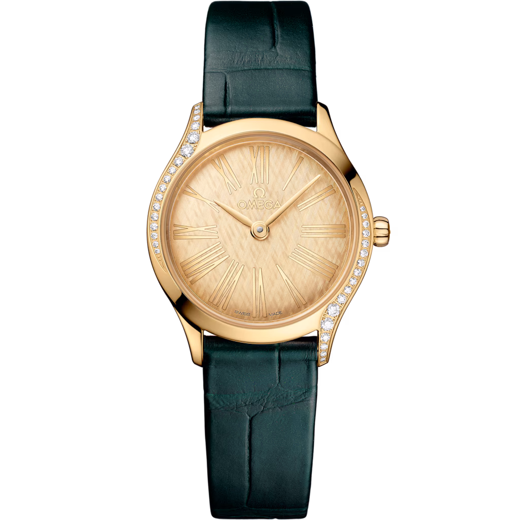 Omega De Ville Mini Trésor 26 mm, Moonshine™ gold on alligator, Trésor 428.58.26.60.99.001