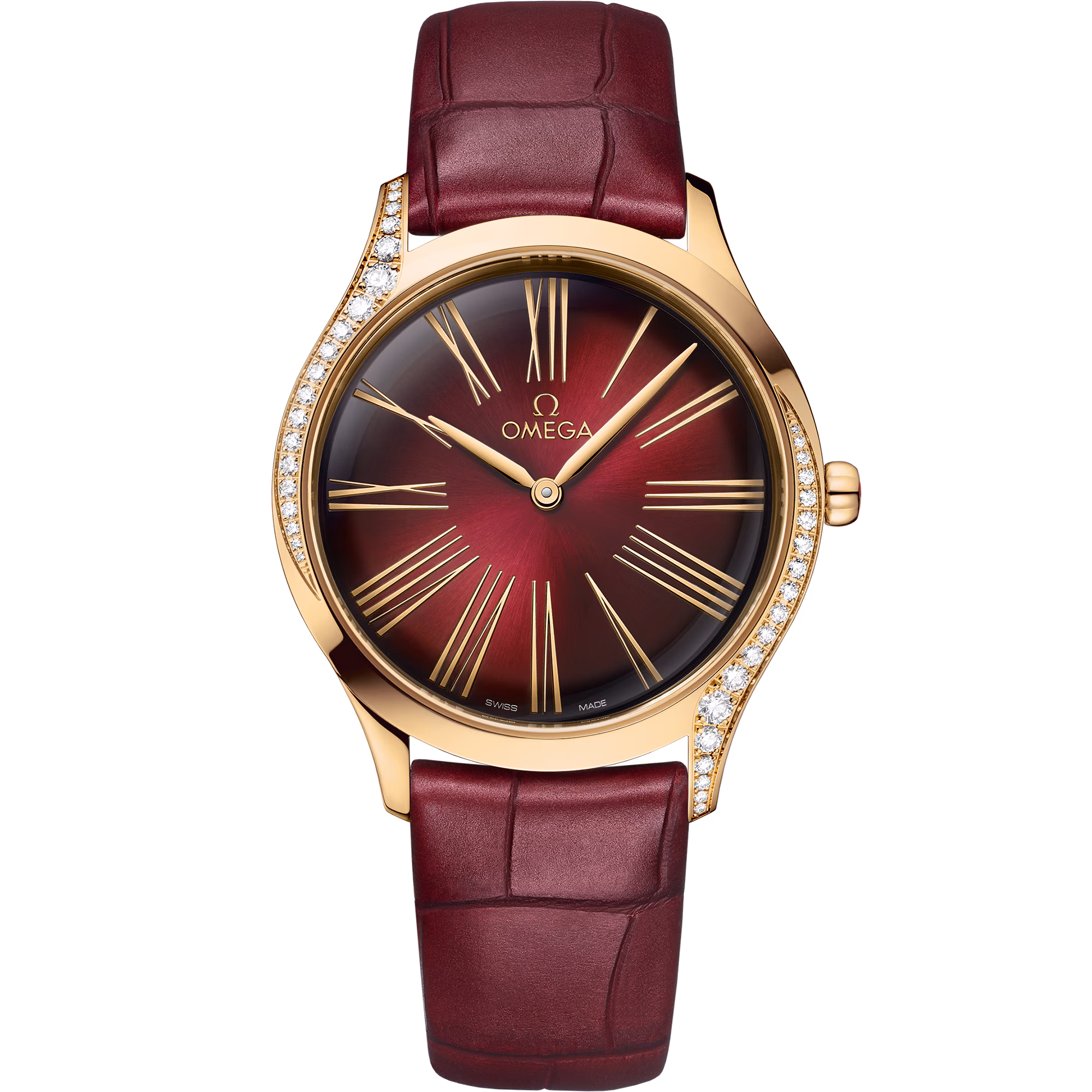 Omega De Ville Trésor 36 mm, Moonshine™ gold on leather strap 428.58.36.60.11.001
