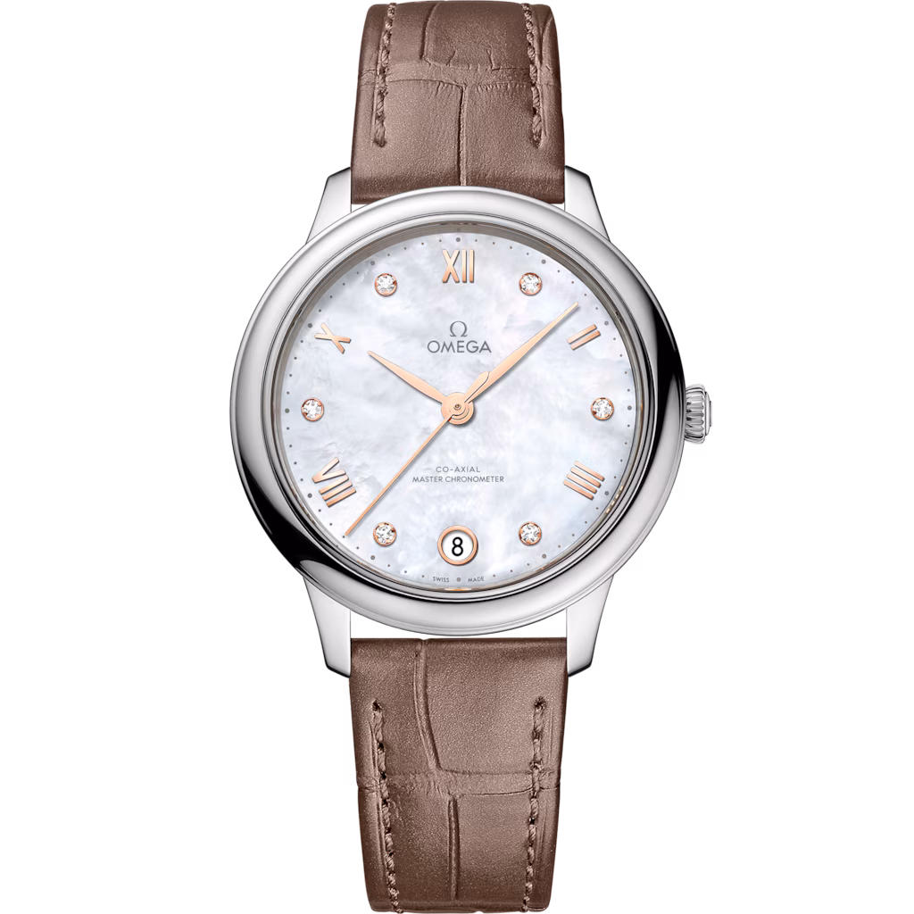 Omega De Ville Prestige 34 mm, steel on leather strap, De Ville Prestige 434.13.34.20.55.001