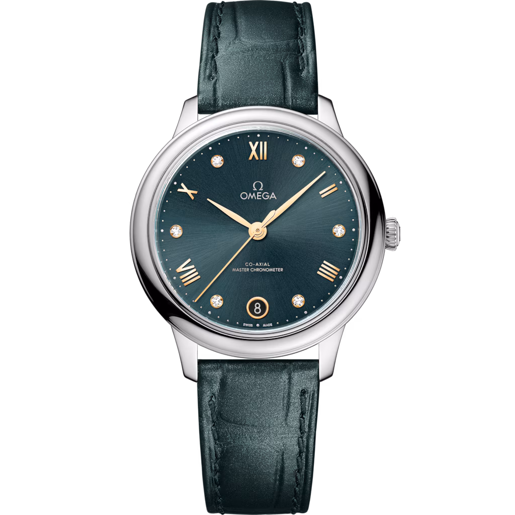 Omega De Ville Prestige 34 mm, steel on leather strap, De Ville Prestige 434.13.34.20.60.001