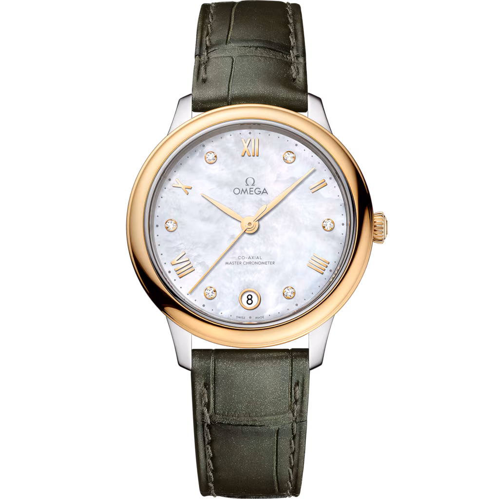 Omega De Ville Prestige 34 mm, steel - yellow gold on leather strap 434.23.34.20.55.002