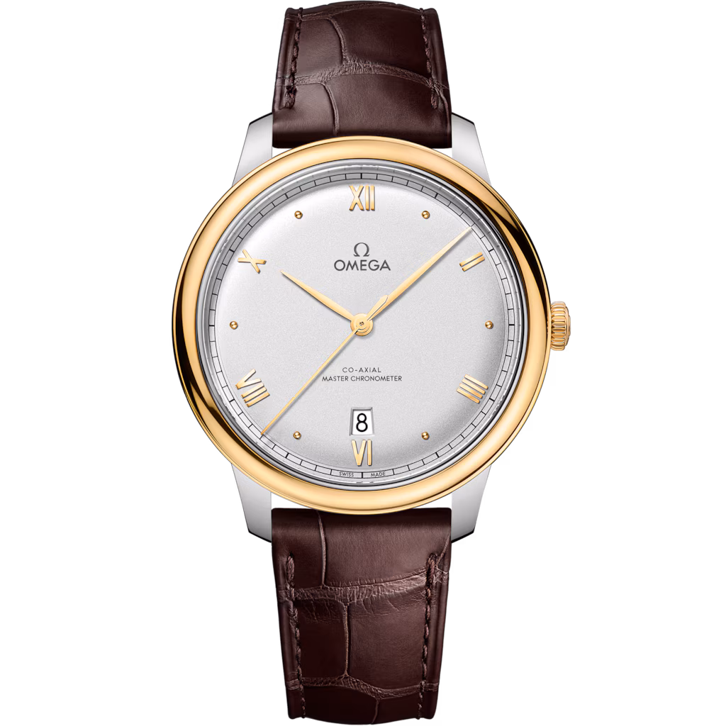 Omega De Ville Prestige 40 mm, steel - yellow gold on leather strap, De Ville Prestige 434.23.40.20.02.002