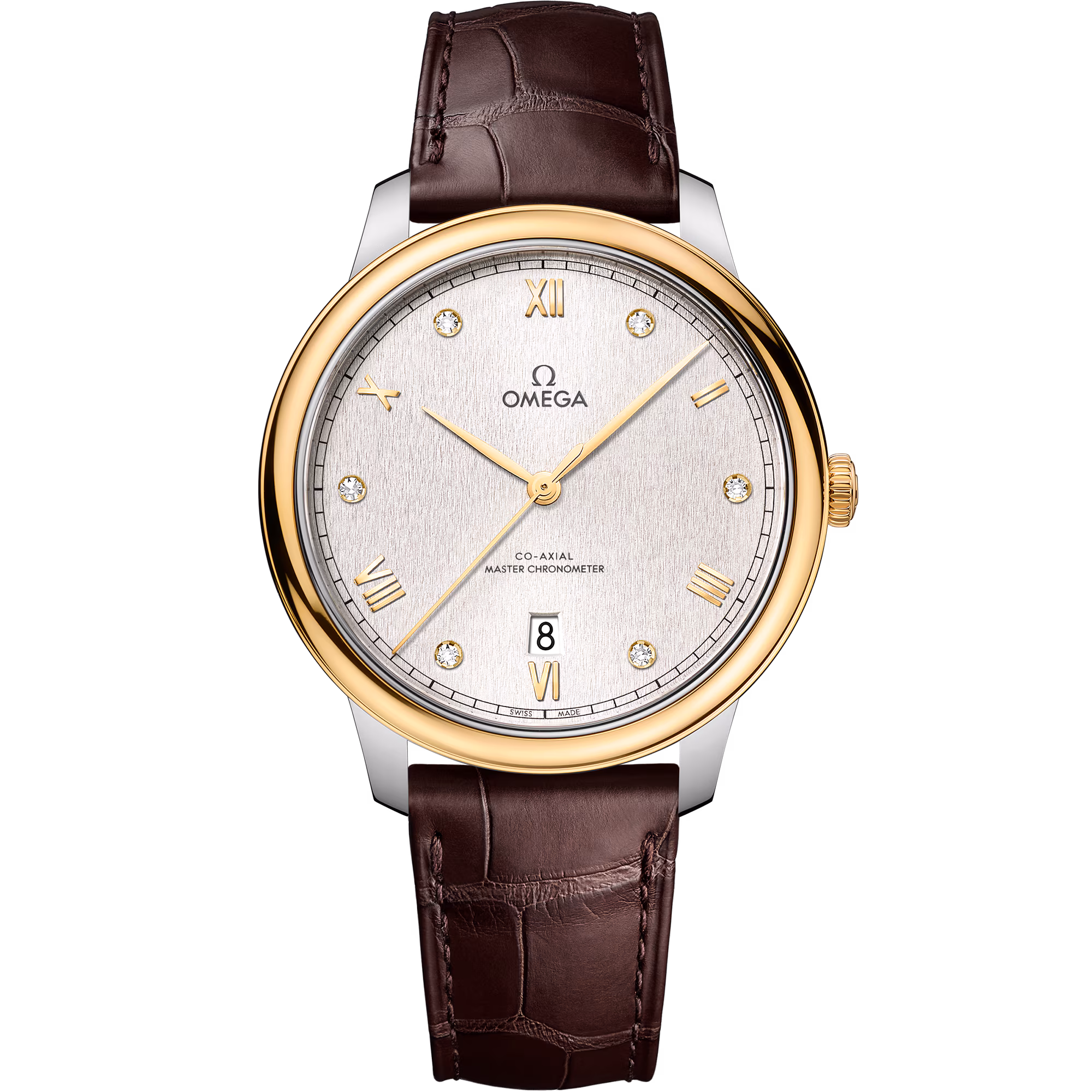 Omega De Ville Prestige 40 mm, steel - yellow gold on leather strap, De Ville Prestige 434.23.40.20.52.001
