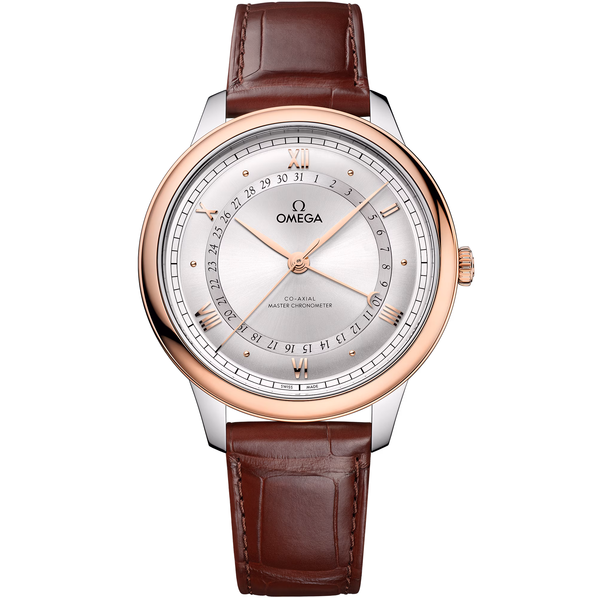Omega De Ville Prestige 42 mm, steel – Sedna™ gold on alligator 434.23.42.22.02.001
