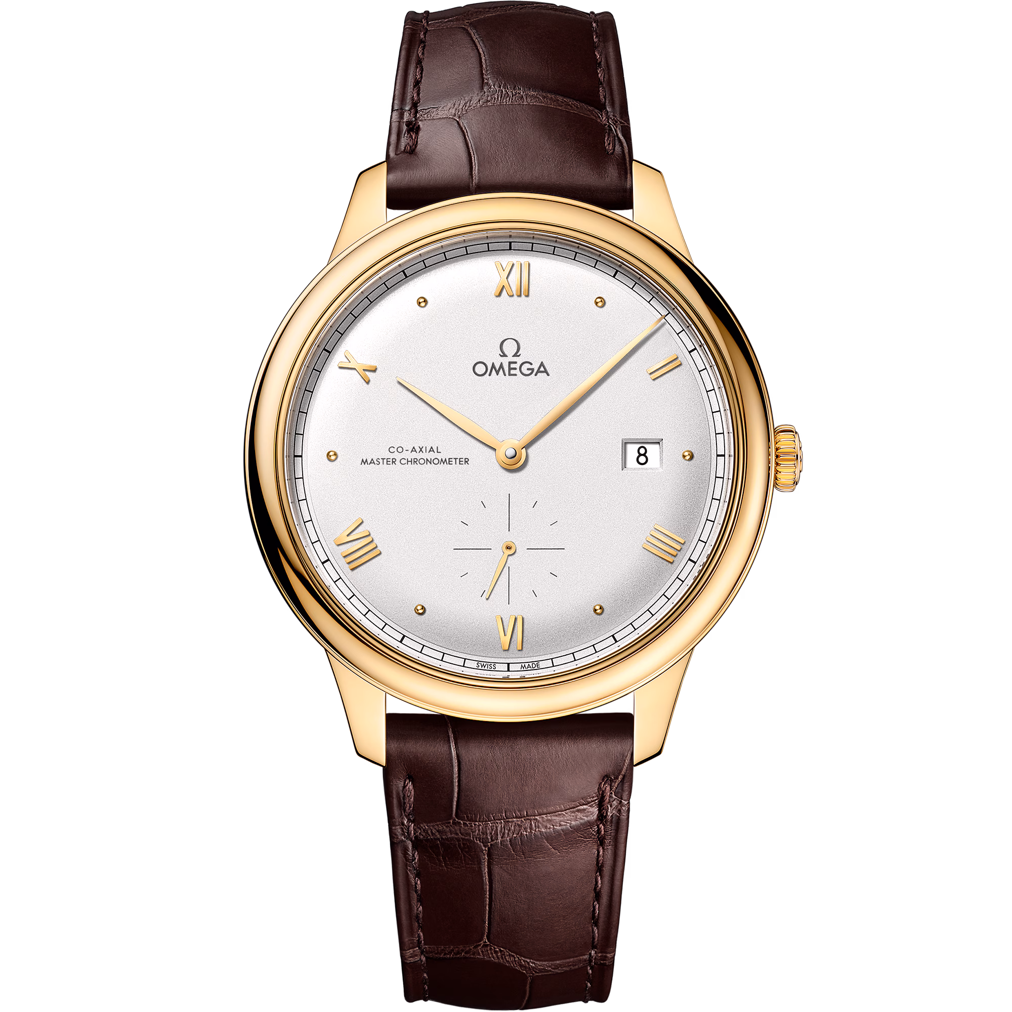 Omega De Ville Prestige 41 mm, yellow gold on leather strap, De Ville Prestige 434.53.41.20.02.001