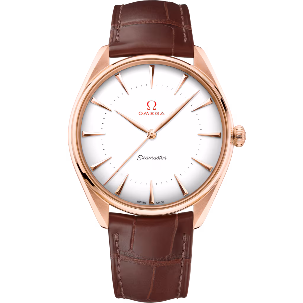Omega Seamaster Olympic Official Timekeeper 39.5 mm, Sedna™ gold on leather strap 522.53.40.20.04.003