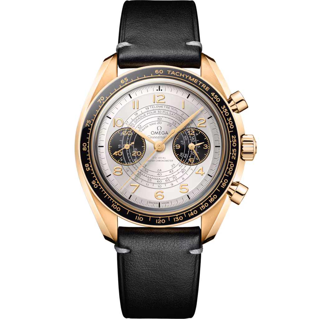 Omega Paris 2024 Speedmaster Chronoscope 43 mm, Moonshine™ gold on leather strap 522.62.43.51.02.001