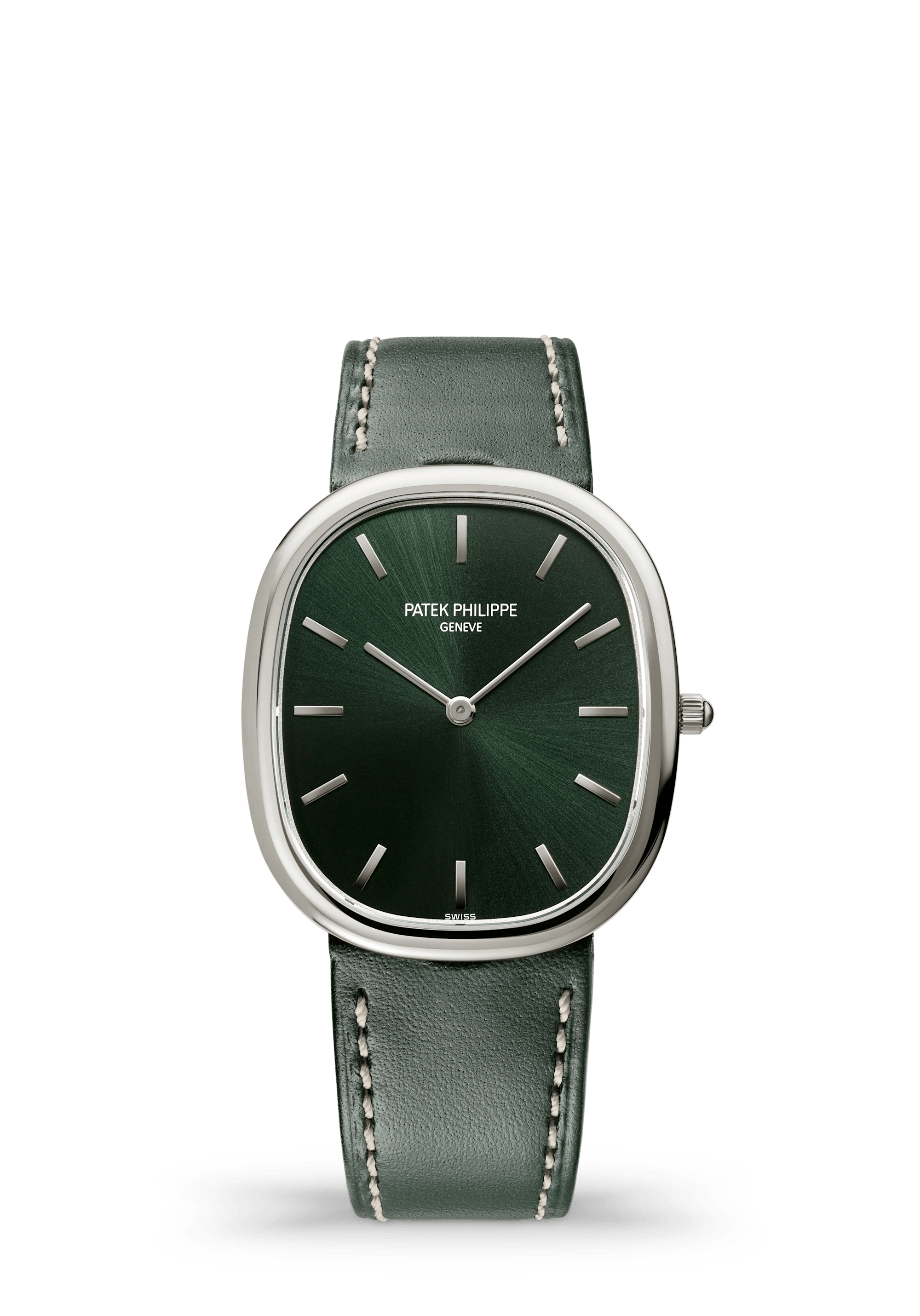 Patek Philippe Golden Ellipse 3738/100G-014, White gold, Olive green dial