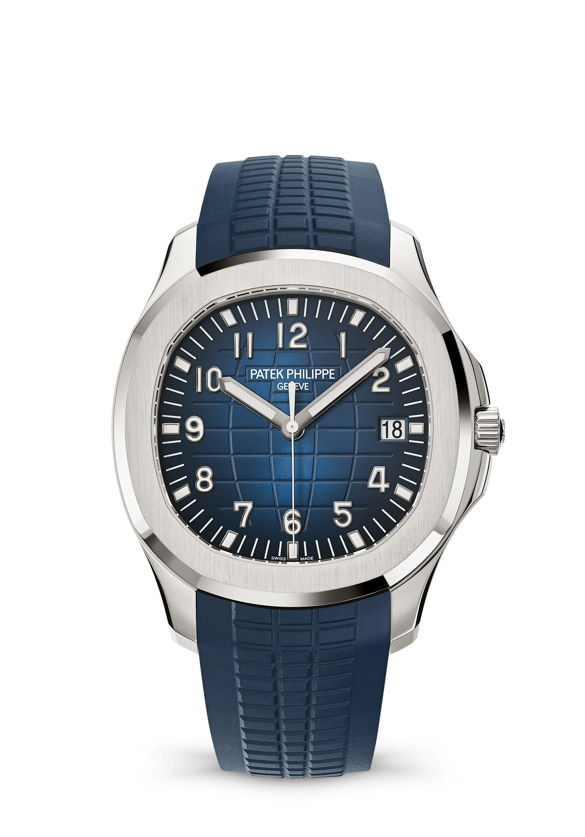 Patek Philippe Aquanaut 5168G-001, White gold, Blue dial