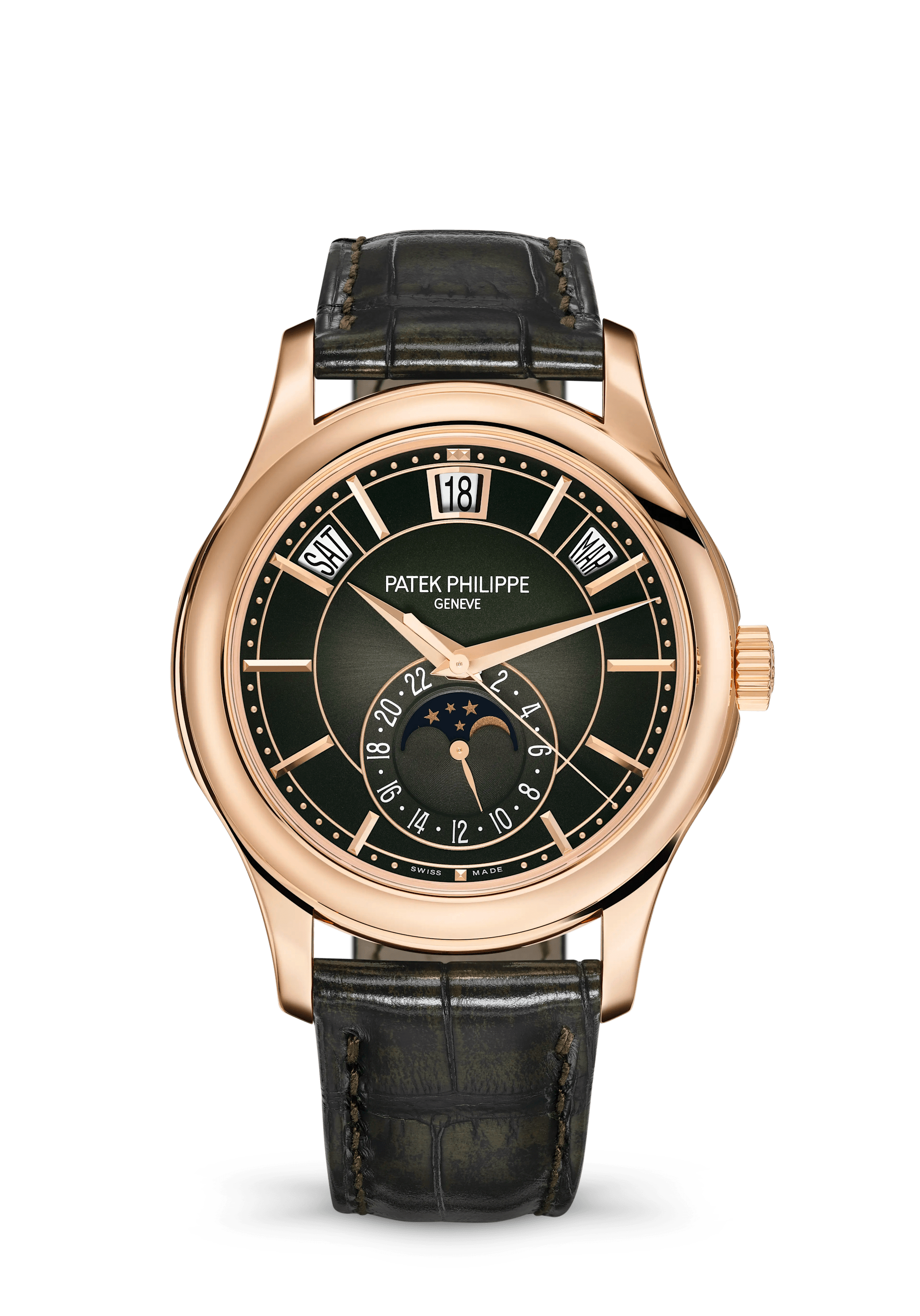 Patek Philippe Complications 5205R-011, Rose gold, Olive green dial