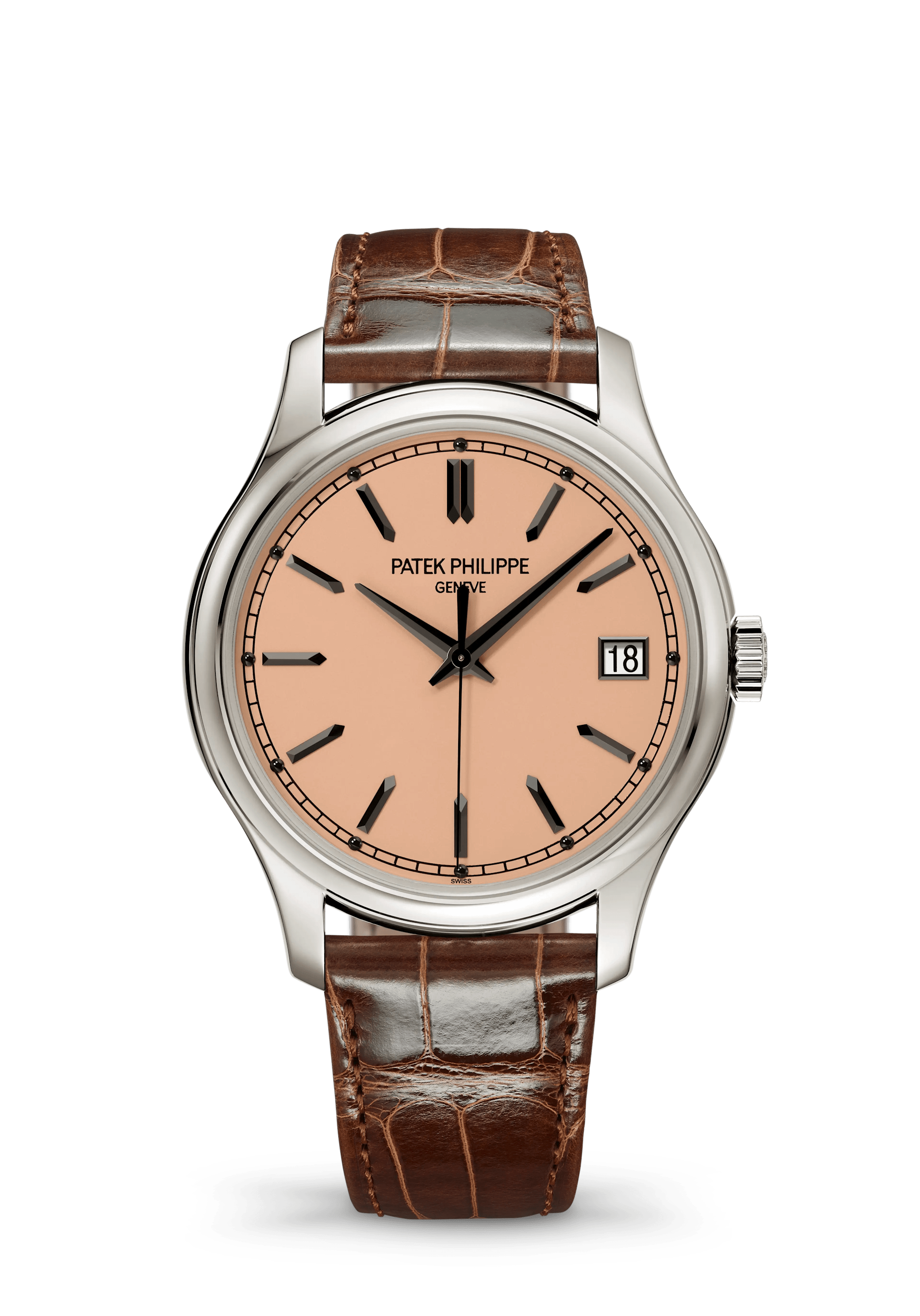 Patek Philippe Calatrava 5227G-015, White gold, Rose-gilt dial