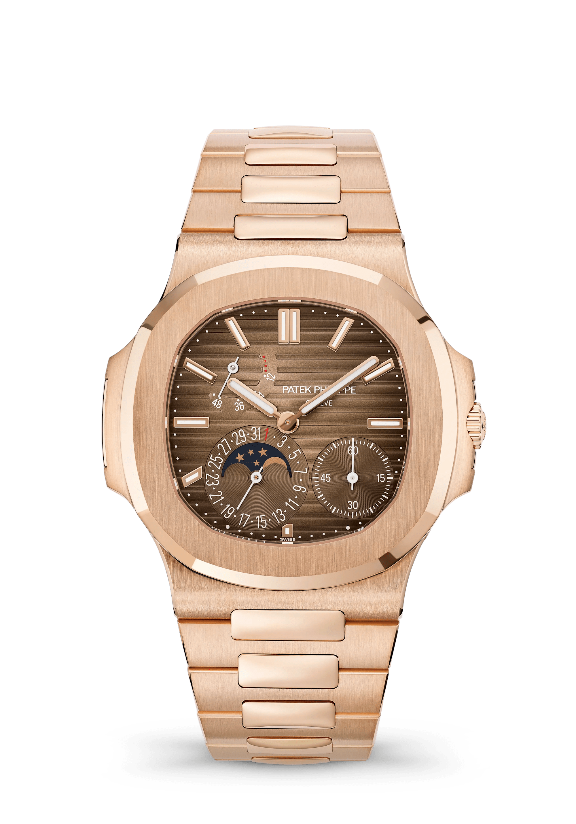 Patek Philippe Nautilus 5712/1R-001, Rose gold, Dark brown dial
