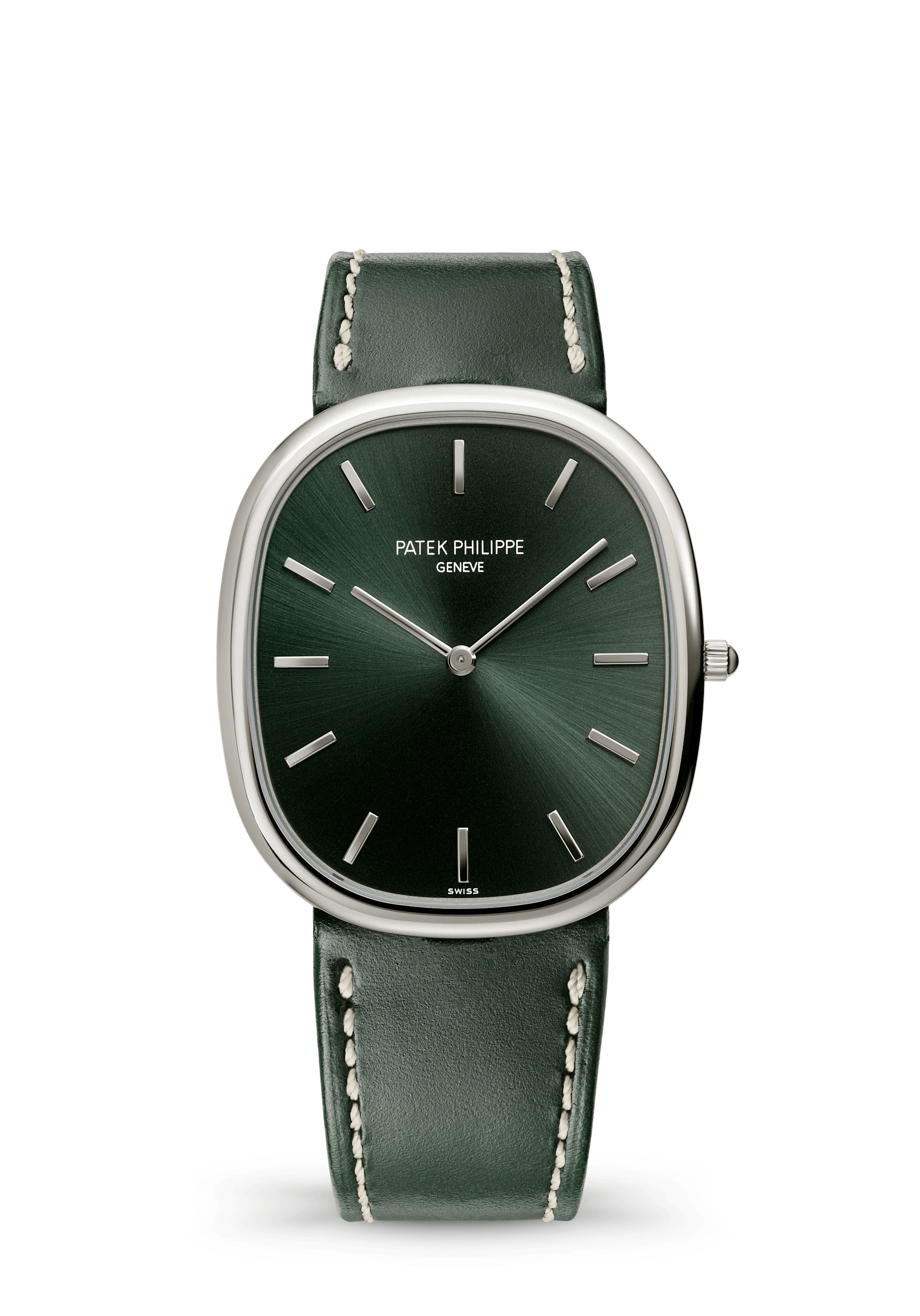 Patek Philippe Golden Ellipse 5738G-001, White gold, Olive green dial