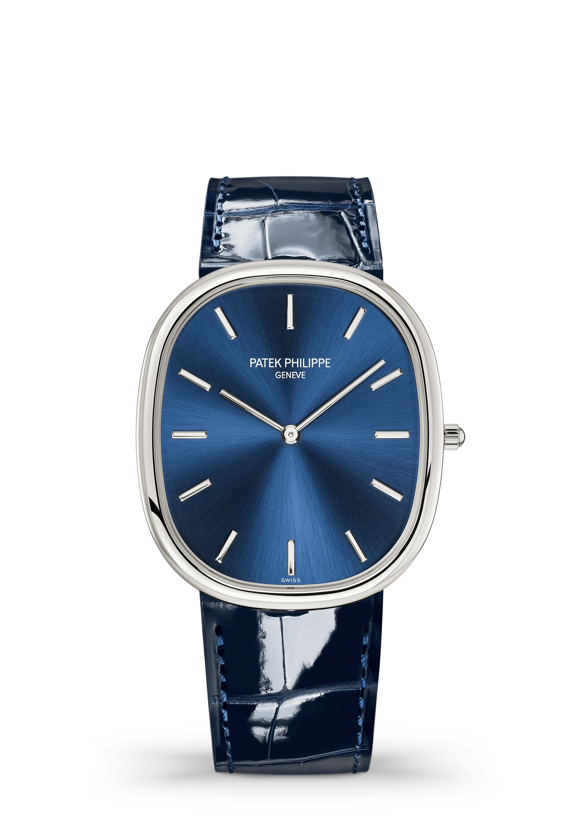 Patek Philippe Golden Ellipse 5738P-001, Platinum, Blue dial