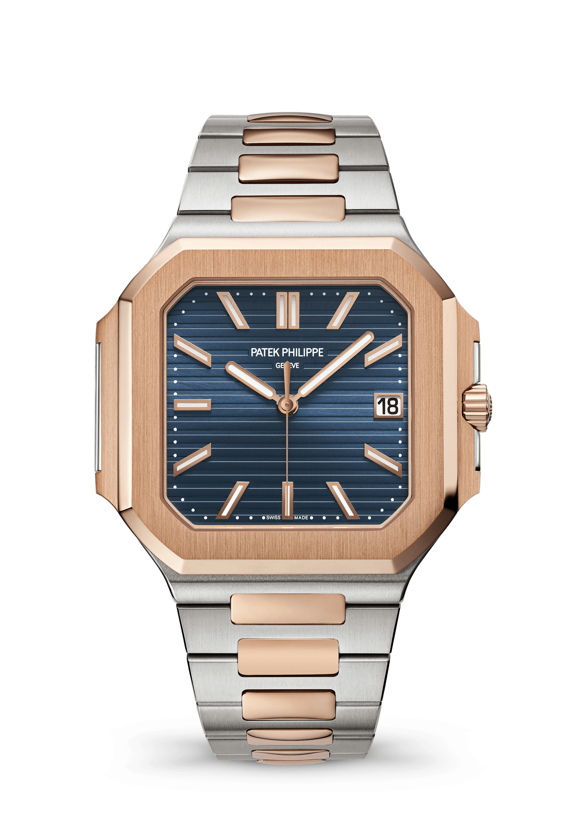 Patek Philippe Cubitus 5821/1AR-001, Rose gold and steel, Blue dial