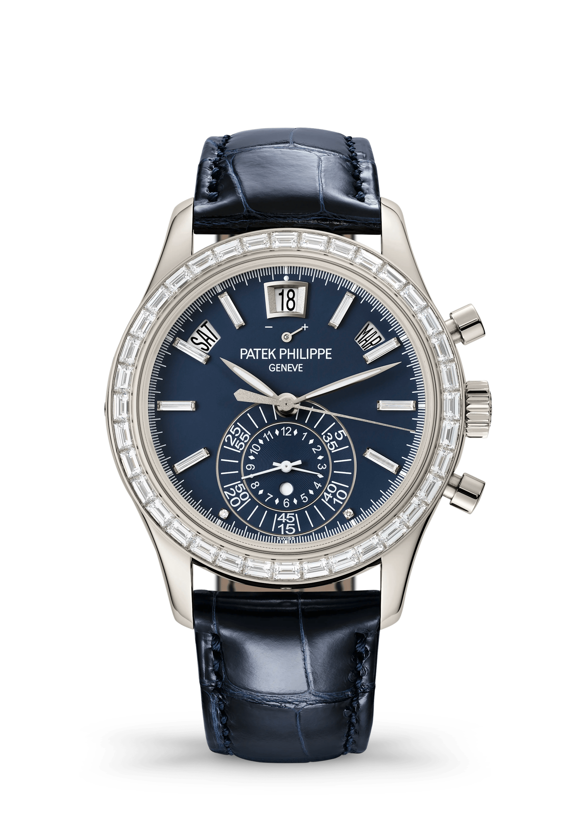 Patek Philippe Complications 5961P-001, Platinum, Royal blue dial