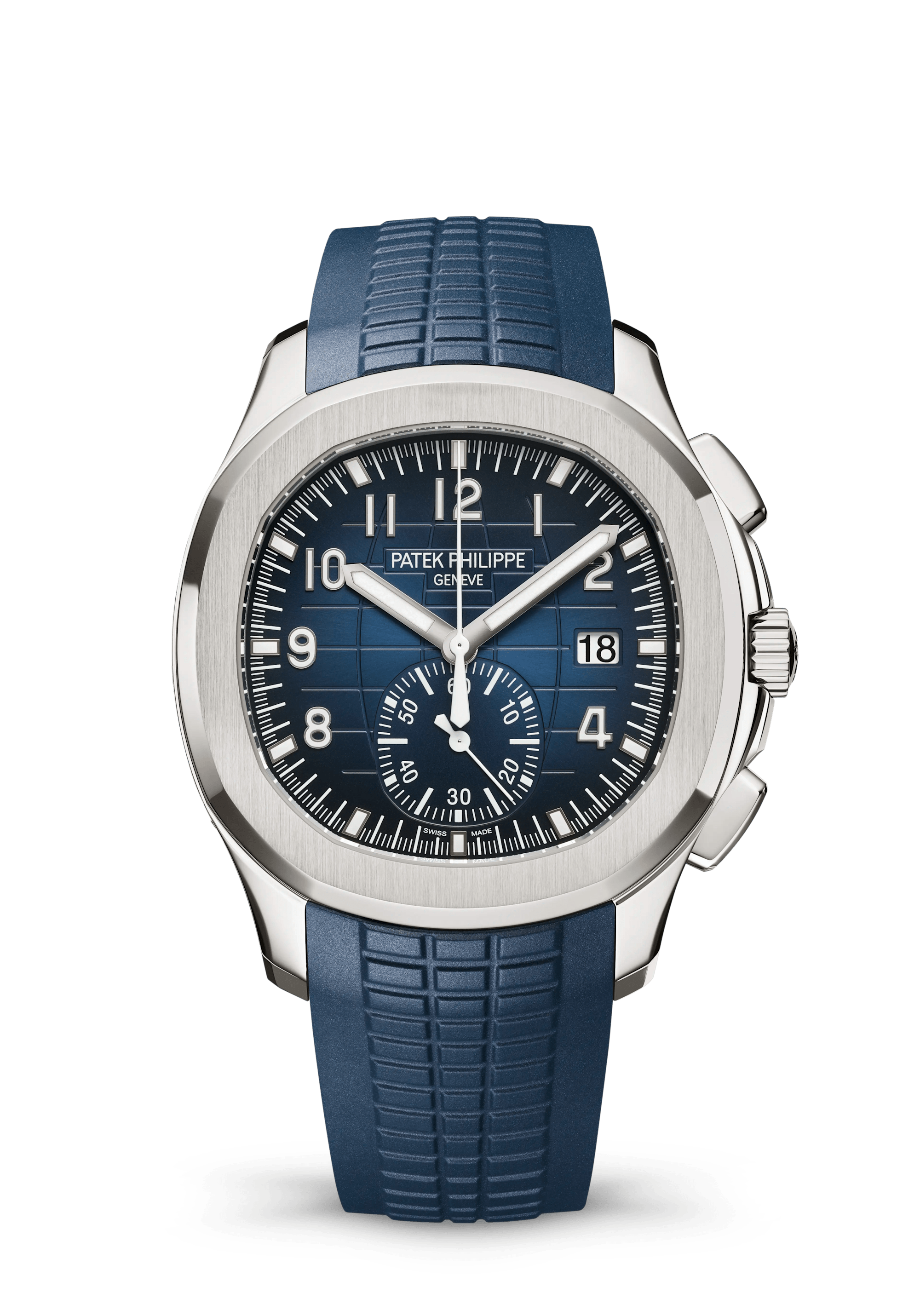 Patek Philippe Aquanaut 5968G-001, White gold, Blue dial