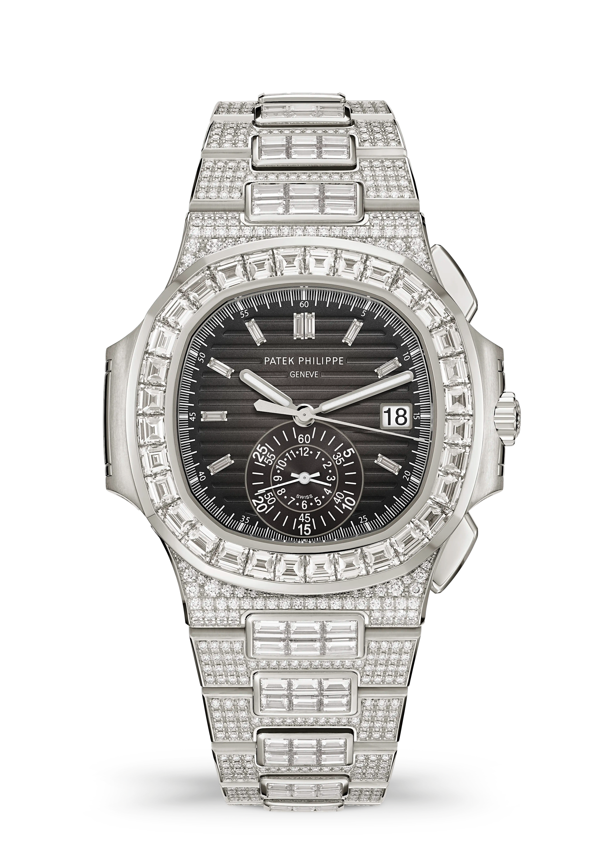 Patek Philippe Nautilus 5980/1400G-010, White gold, Black dial