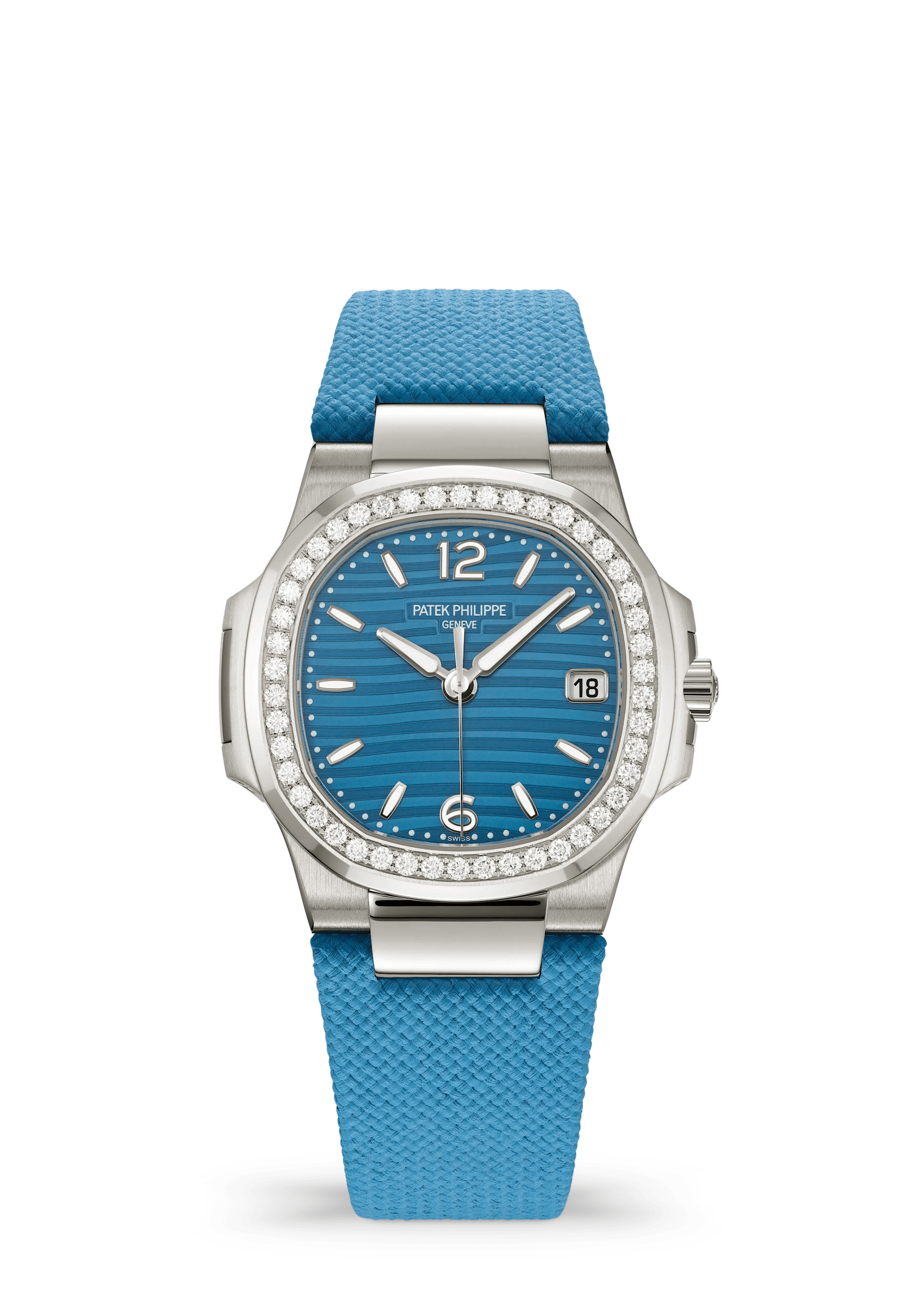 Patek Philippe Nautilus 7010G-013, White gold, Turquoise blue dial