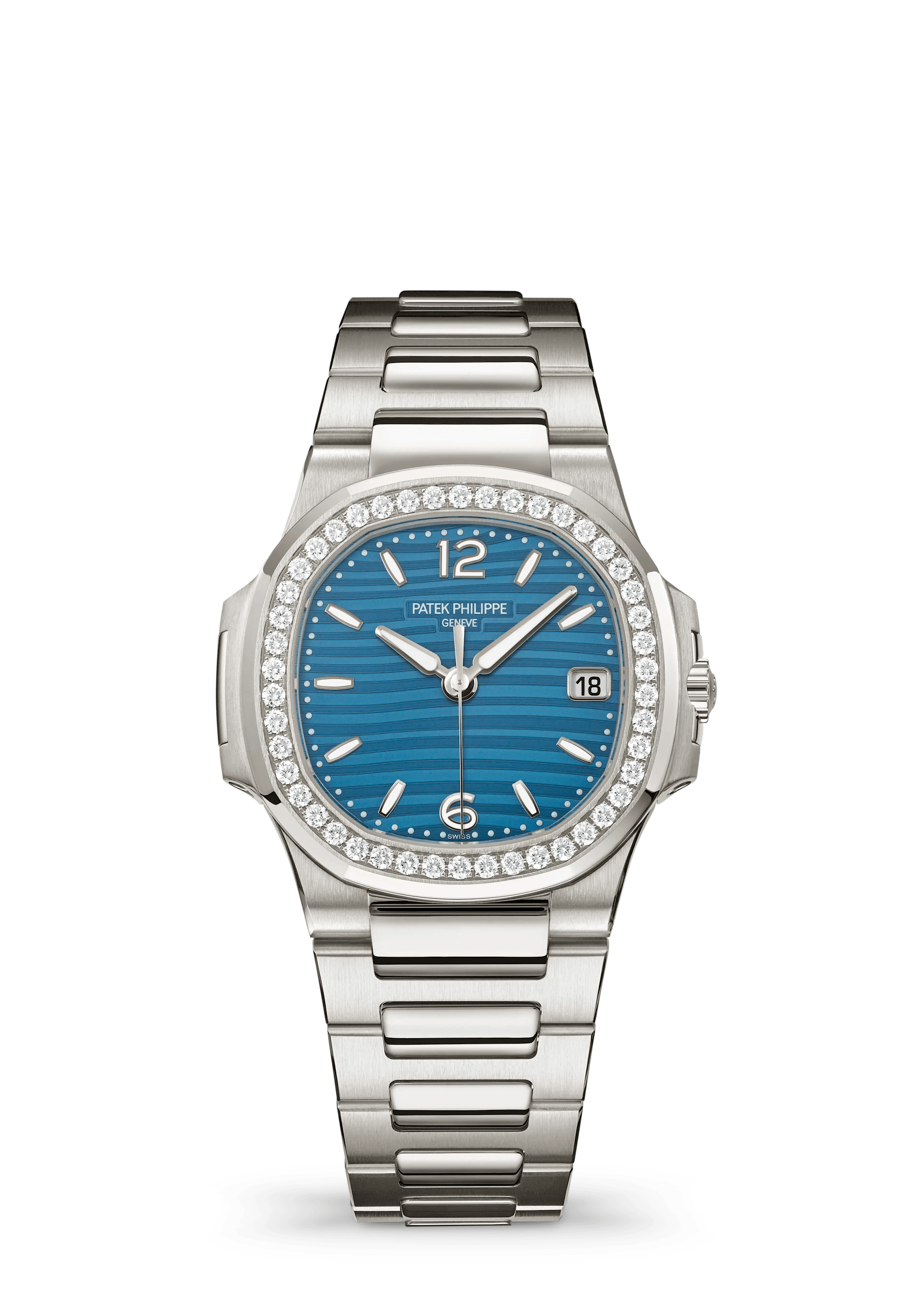 Patek Philippe Nautilus 7010/1G-013, White gold, Turquoise blue dial