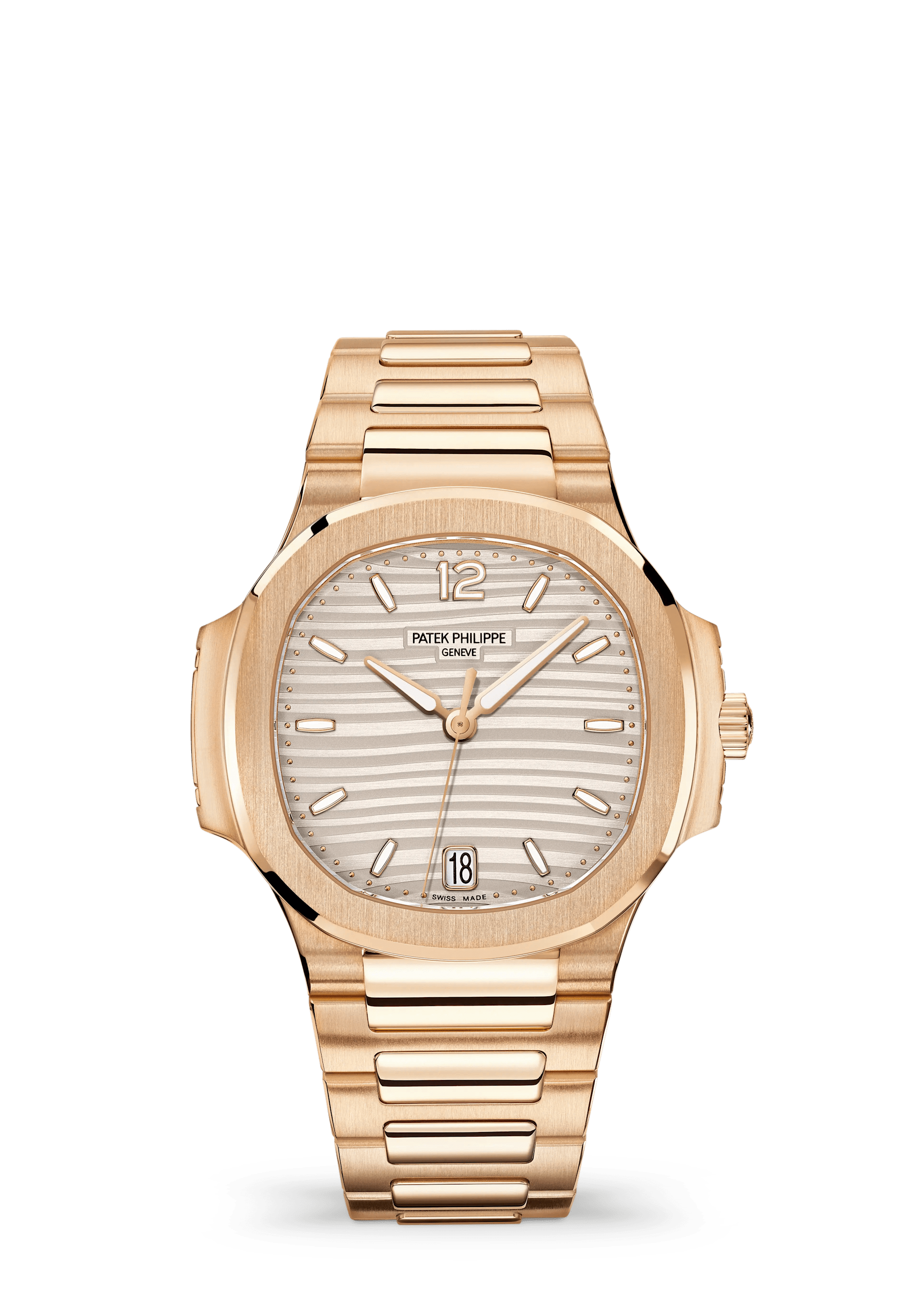 Patek Philippe Nautilus 7118/1R-001, Rose gold, Silvery dial