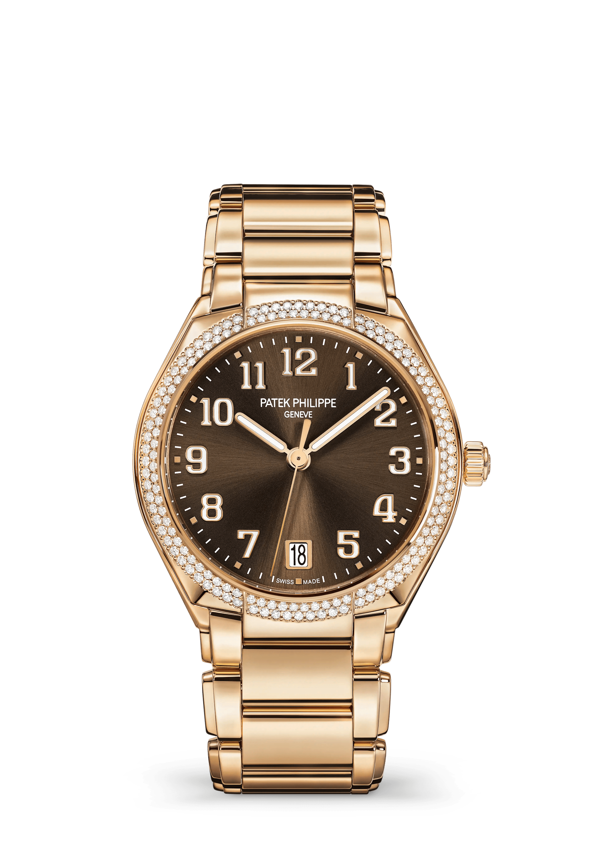 Patek Philippe Twenty~4 7300/1200R-001, Rose gold, Brown dial