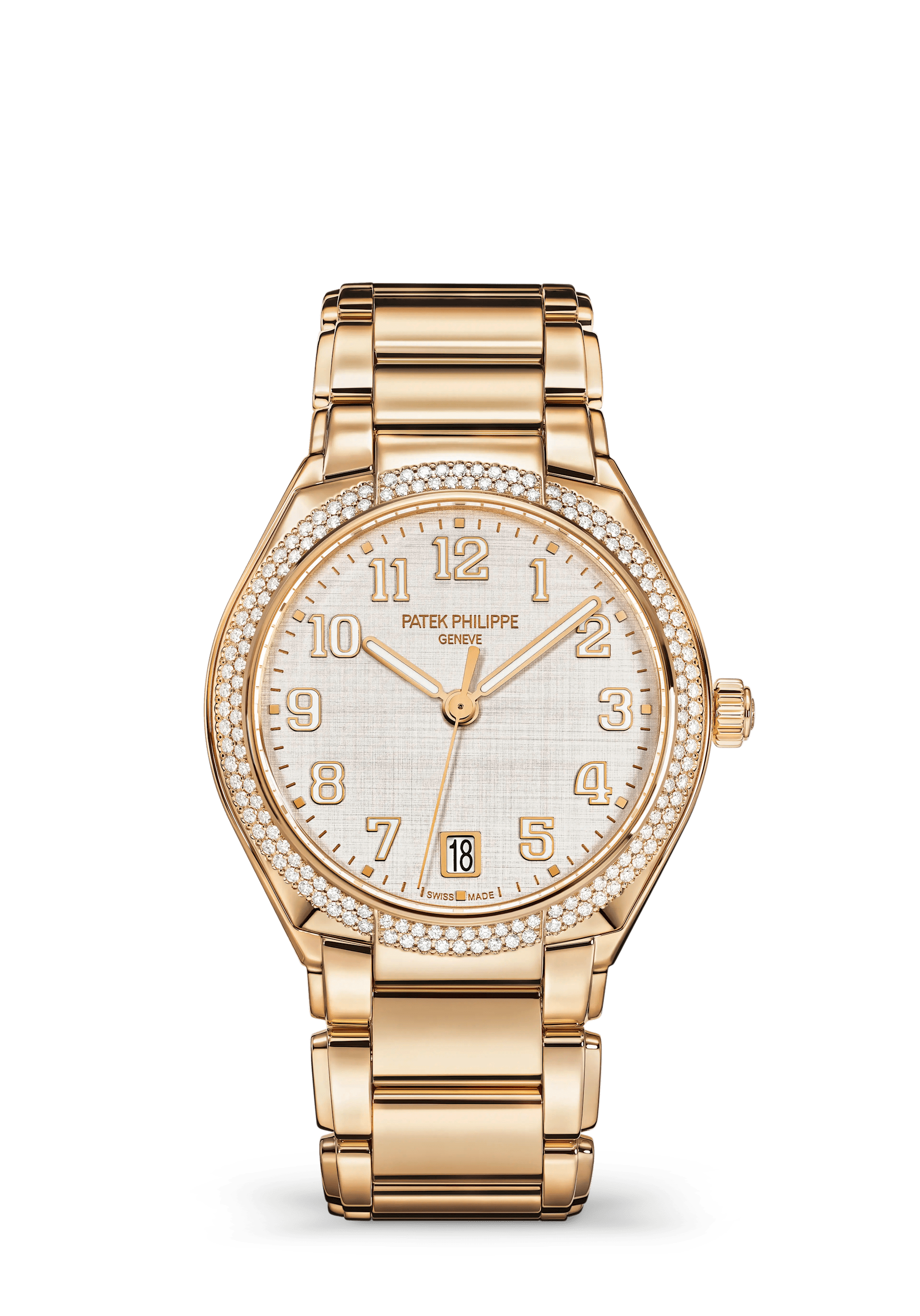 Patek Philippe Twenty~4 7300/1200R-010, Rose gold, Silvery dial