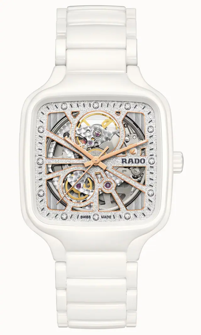 Rado True Square Automatic Open Heart Sparkling, High-Tech Ceramic R27073722