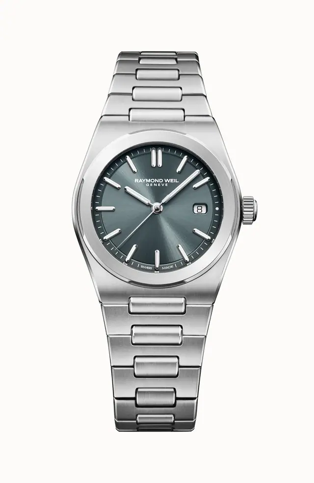 Raymond Weil A.R.T. Charcoal Blue Dial Integrated Stainless Steel Bracelet Quartz Watch, 30 mm 1250-ST-56001