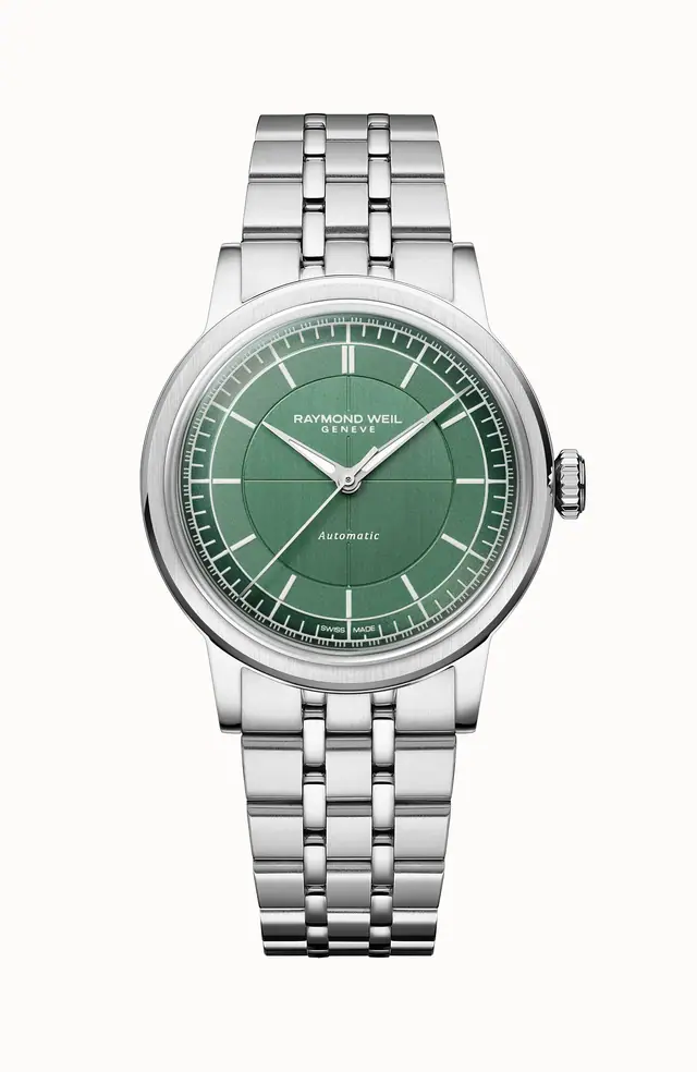 Raymond Weil Millesime Automatic Central Seconds Sage Green Dial Watch, 35 mm 2125-ST-52011
