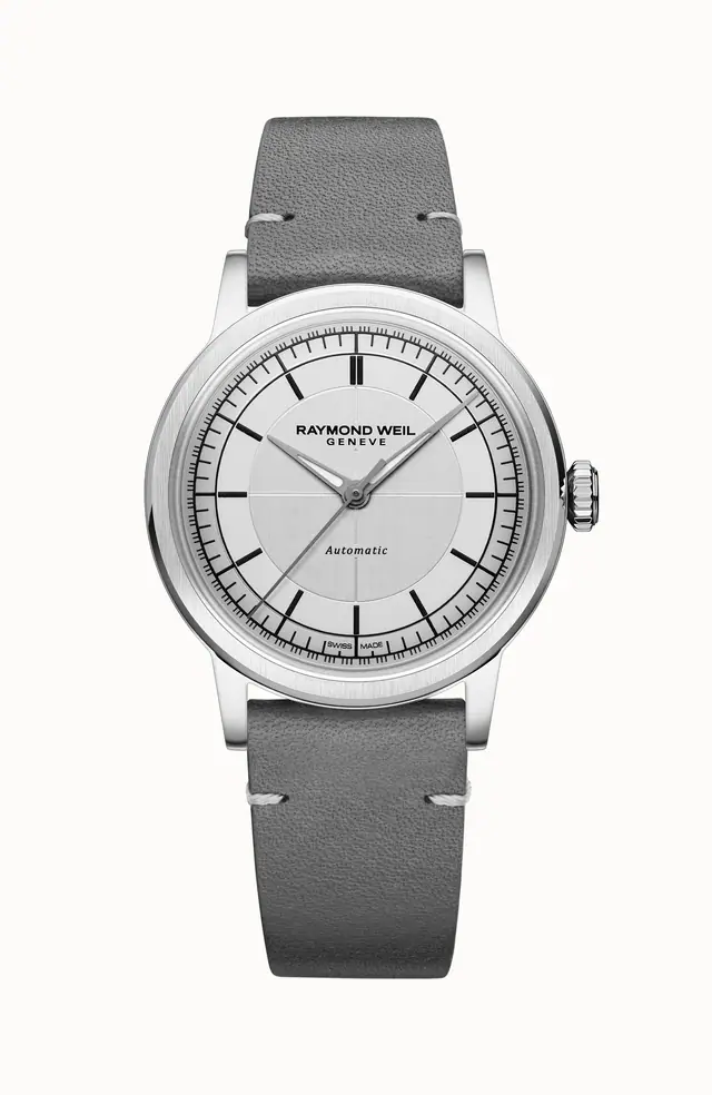 Raymond Weil Millesime Automatic Central Seconds Silver Dial Watch, 35 mm, 35 mm, silver dial 2125-STC-65001