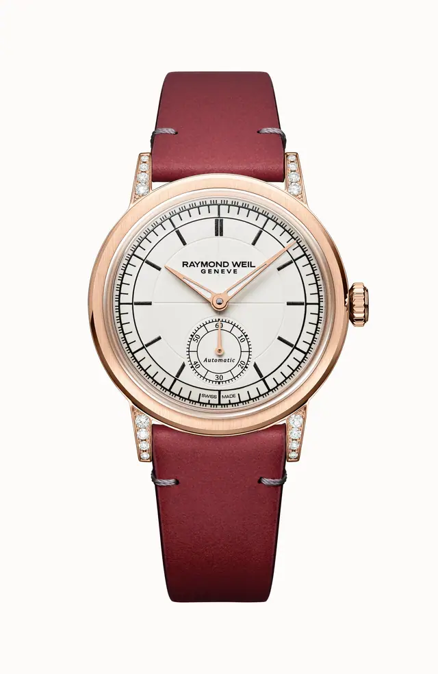 Raymond Weil Millesime Automatic Small Seconds Diamonds Watch, 35mm, 35 mm cream dial 2130-C5S-64001