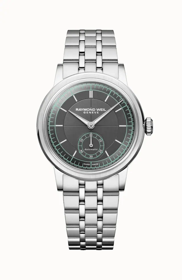 Raymond Weil Millesime Automatic Small Seconds Menthol Minute Track Bracelet Watch, 35mm 2130-ST-60521
