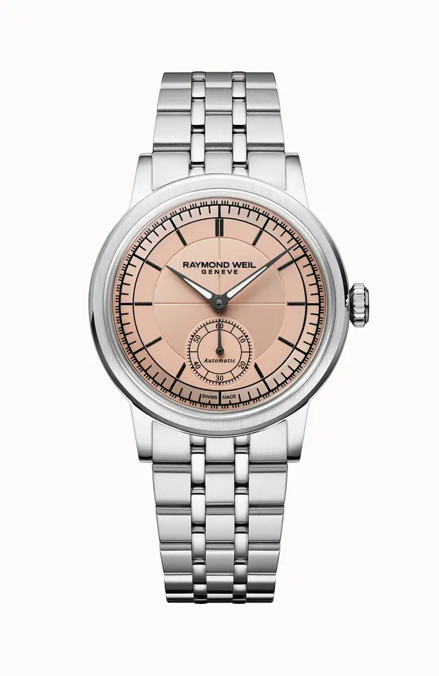 Raymond Weil Millesime Automatic Small Seconds Salmon Dial Bracelet Watch, 35mm 2130-ST-80001
