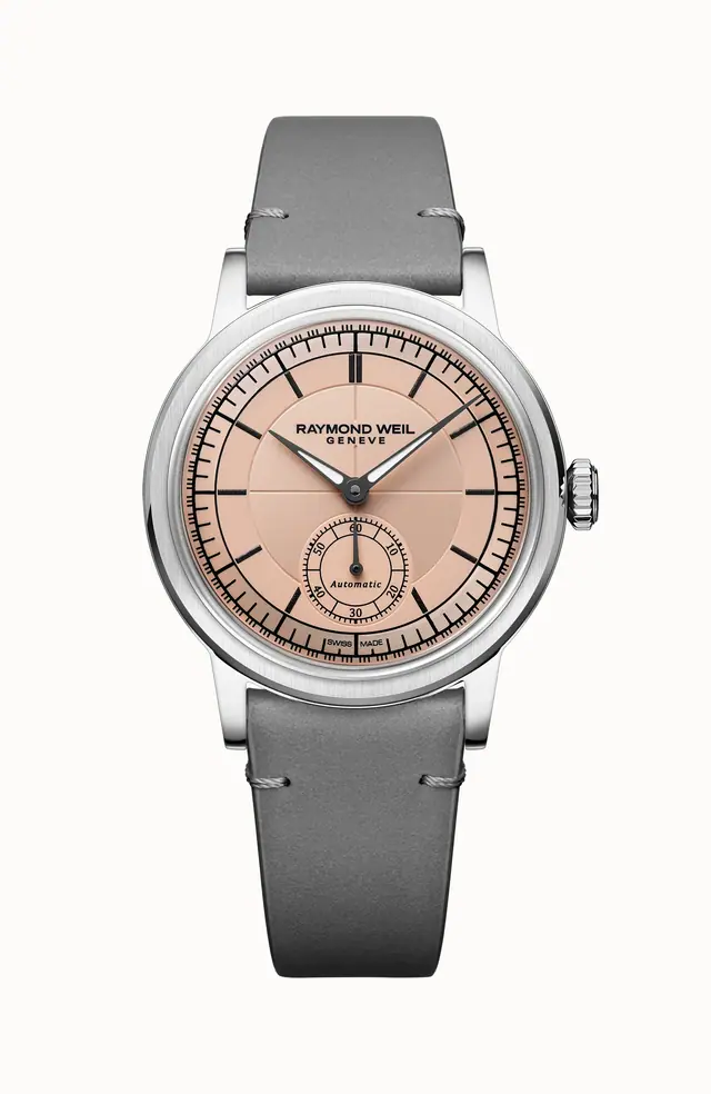 Raymond Weil Millesime Automatic Small Seconds Salmon Dial Watch, 35mm 2130-STC-80001