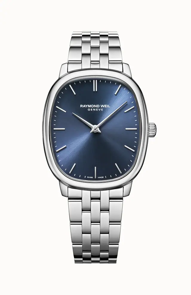 Raymond Weil Toccata Heritage Blue dial Mechanical Bracelet Watch, 33 x 38 mm 2280-ST-50001