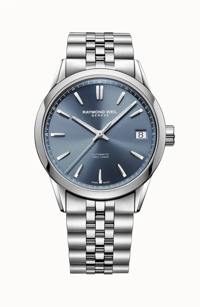 Raymond Weil Freelancer Men's Automatic Blue Dial Stainless Steel Bracelet Watch, 40 mm 2741-ST-50001