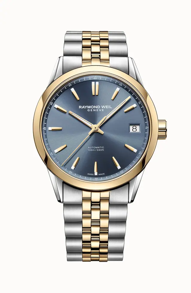 Raymond Weil Freelancer Men's Automatic Classic Two-Tone Blue Dial Date Watch, 40 mm 2741-STP-50001