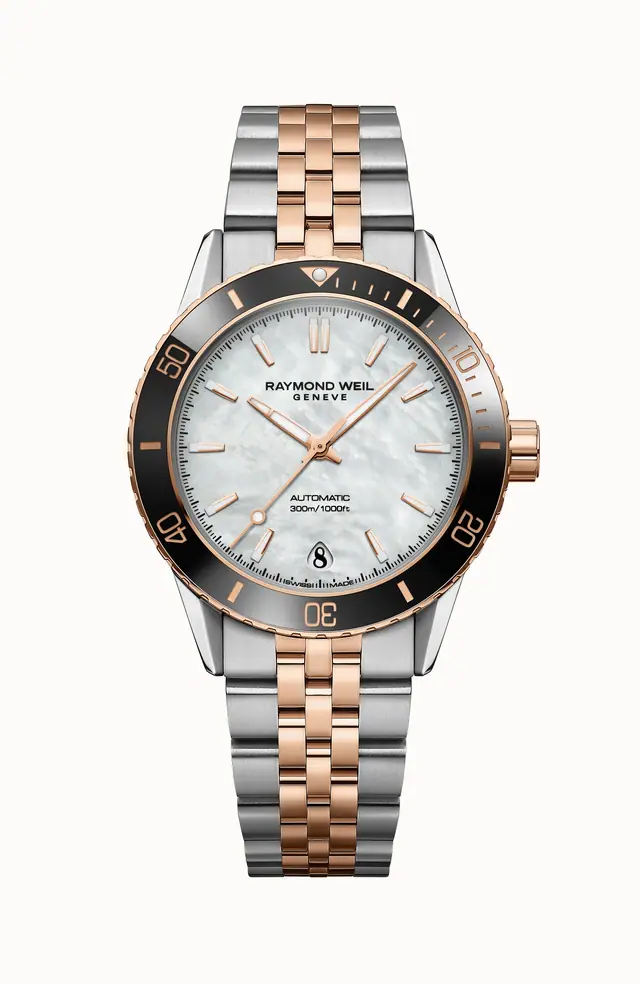 Raymond Weil Freelancer Diver Rose Gold PVD Two-Tone Automatic Watch, 36 mm 2755-S51-97001