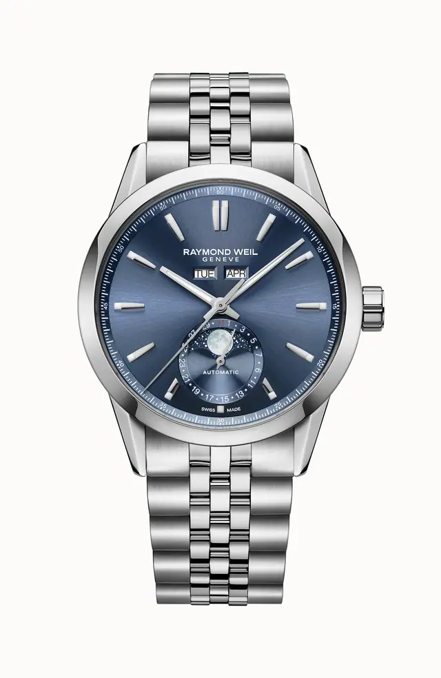 Raymond Weil Freelancer Automatic Complete Calendar Blue Sunray Dial Watch, 40 mm 2766-ST-50001